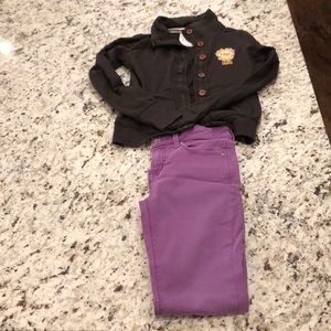 LSU vintage look button up & purple pants outfit!